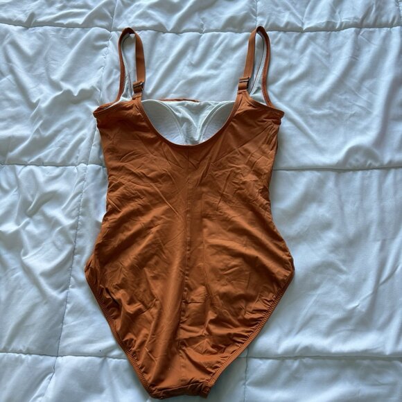 Gottex Womens Size 6 Liv Square Neck One Piece Swimsuit Orange Beach Summer - Picture 4 of 10